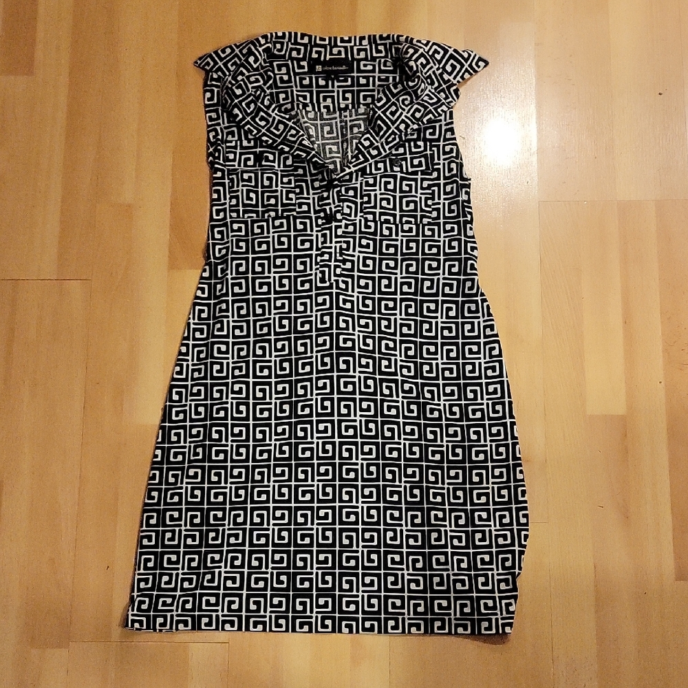 Valerie Bertinelli Black and White Maze Dress